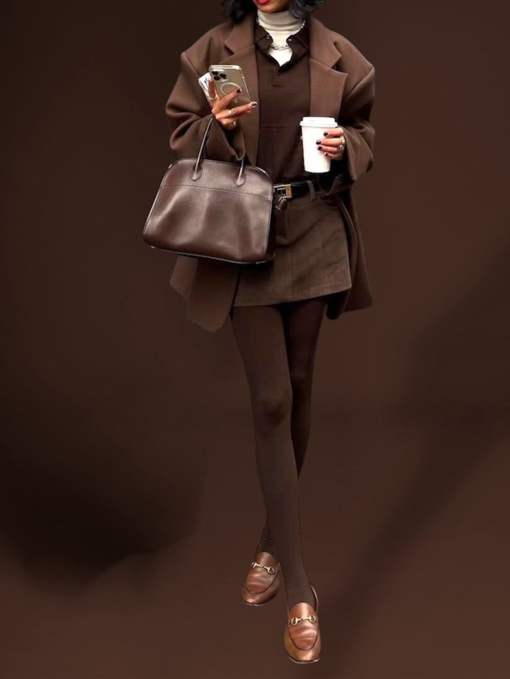 NWT Emilio Cavallini Brown Super Opaque 3D Tights Size M/L Made in Italy